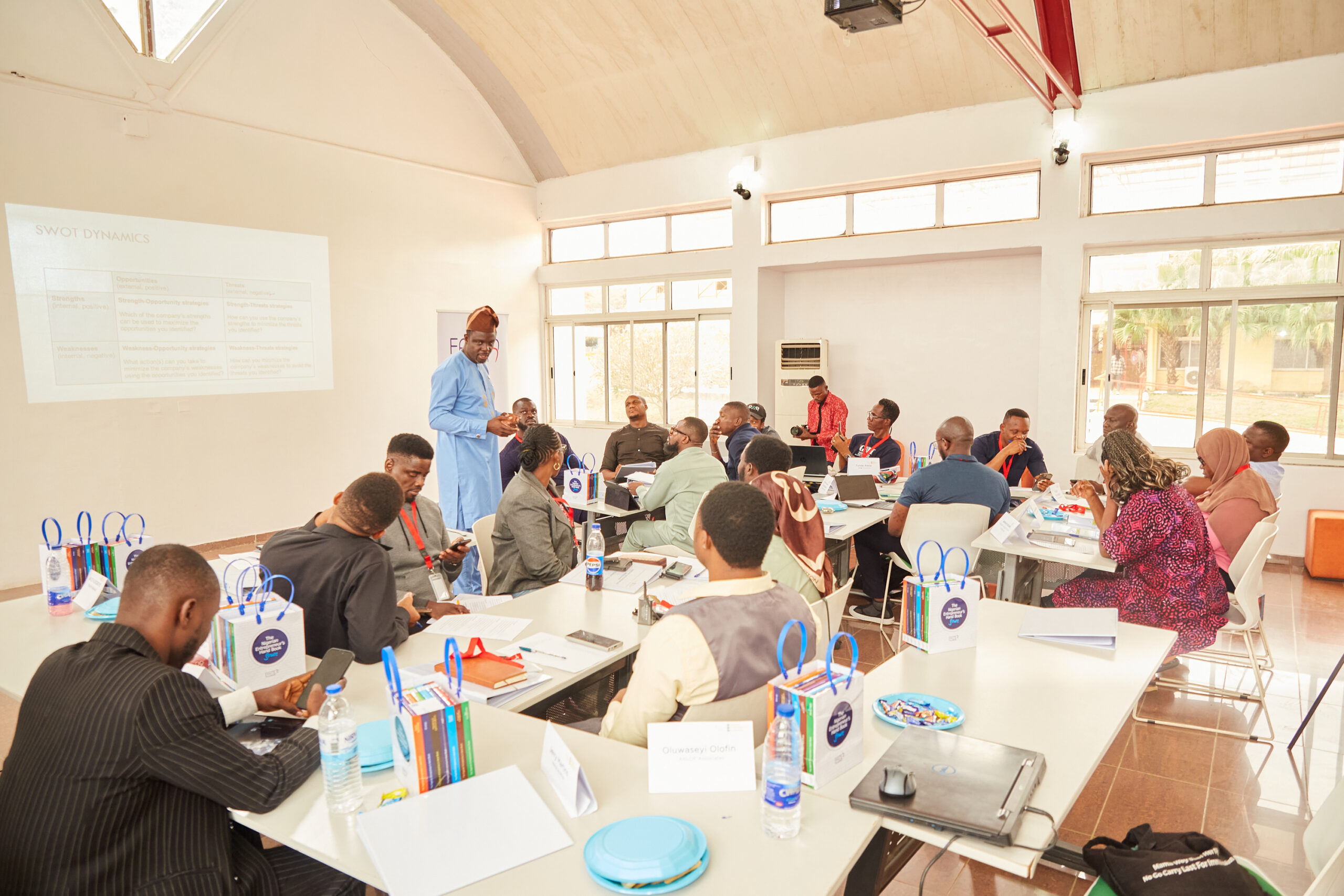 Business owners working through a strategy session